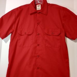 Dickies Red Button Up Shirt SZ (men's)S